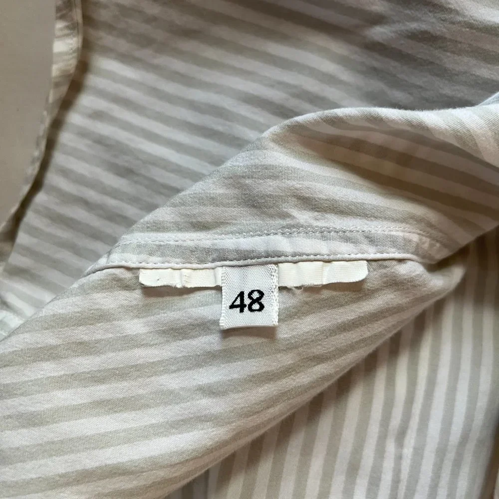 Dolce & Gabbana Size 48 Grey Striped Long Sleeve Button-Up Shirt Stretchy *Flaw - Picture 3 of 15